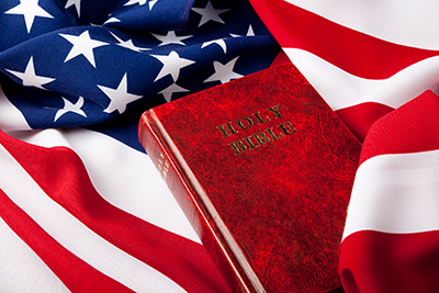 Bible and flag